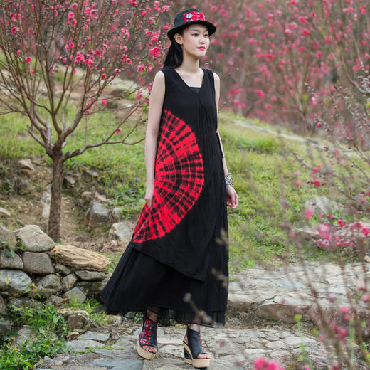 逐光手工扎染连衣裙 | 新增蓝色 | 现货加急发 商品图1