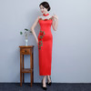 （下架3.26）一朵红花高档涤纶面料修身旗袍HZJ8360 商品缩略图3