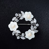 （5.3下架）创意白色花卉微镶锆石时尚胸针CDE0339 商品缩略图0