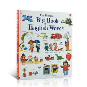 英文原版 the Usborne Big Book of English Words大开本纸板书 儿童英语单词书彩色图解词汇书基础单词 1000个