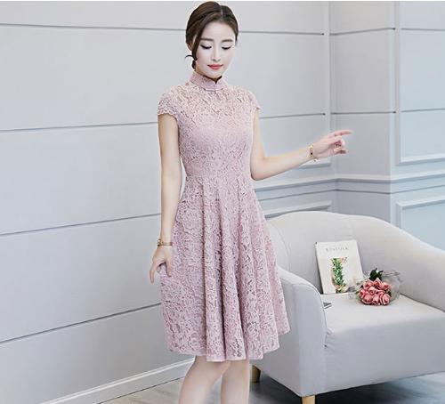ML 2045 2018春季新款蕾丝大裙摆旗袍裙 商品图2