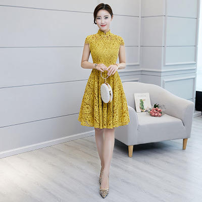 ML 2045 2018春季新款蕾丝大裙摆旗袍裙 商品图0