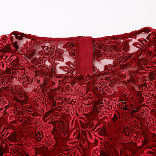 EITIE爱特爱女装秋季纱网蕾丝镂空大裙摆晚礼服连衣裙5777406 商品图2