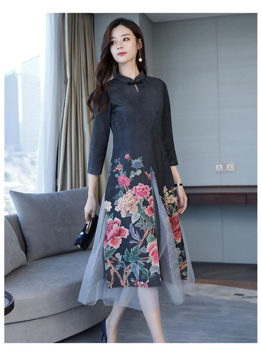 CQ YM8806  春季连衣裙修身显瘦气质唯美 商品图0