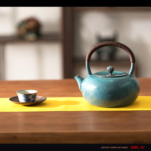 朱炳仁铜 古风柳绿壶  茶壶铜工艺品装饰品茶具 商品图2