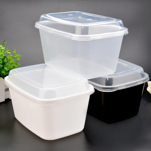 喇叭花2000ml一次性餐盒长方形加厚打包盒螃蟹小龙虾姜母鸭盒50套 商品图3