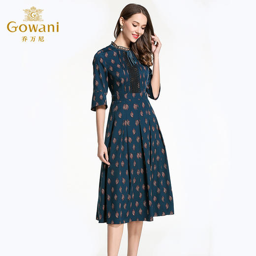 乔万尼春季连衣裙女长袖气质修身显瘦大码宽松韩版裙子EB1E706 商品图1