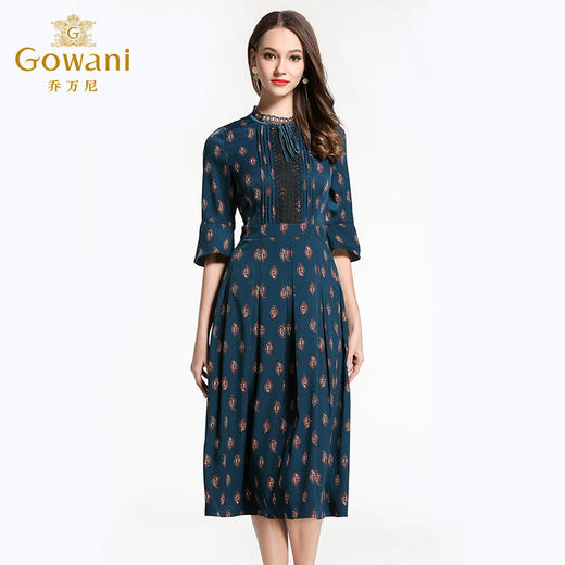 乔万尼春季连衣裙女长袖气质修身显瘦大码宽松韩版裙子EB1E706 商品图2