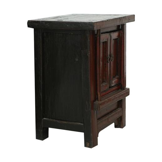清晚期榆木中式古董家具小红漆柜（对）床头柜角柜Q0712009520 商品图2