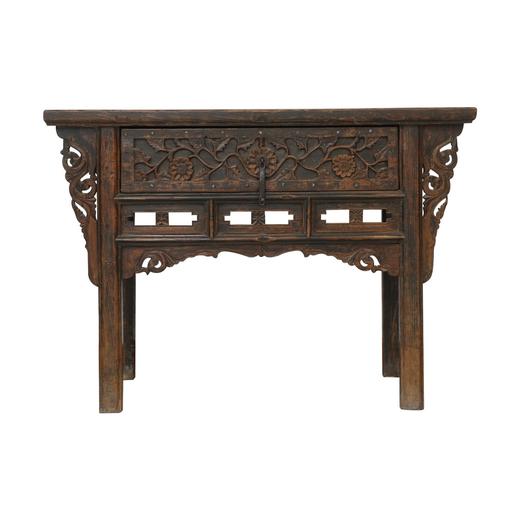 清晚期榆木中式古董家具一屉桌供桌中号柜Q0709006730 商品图1
