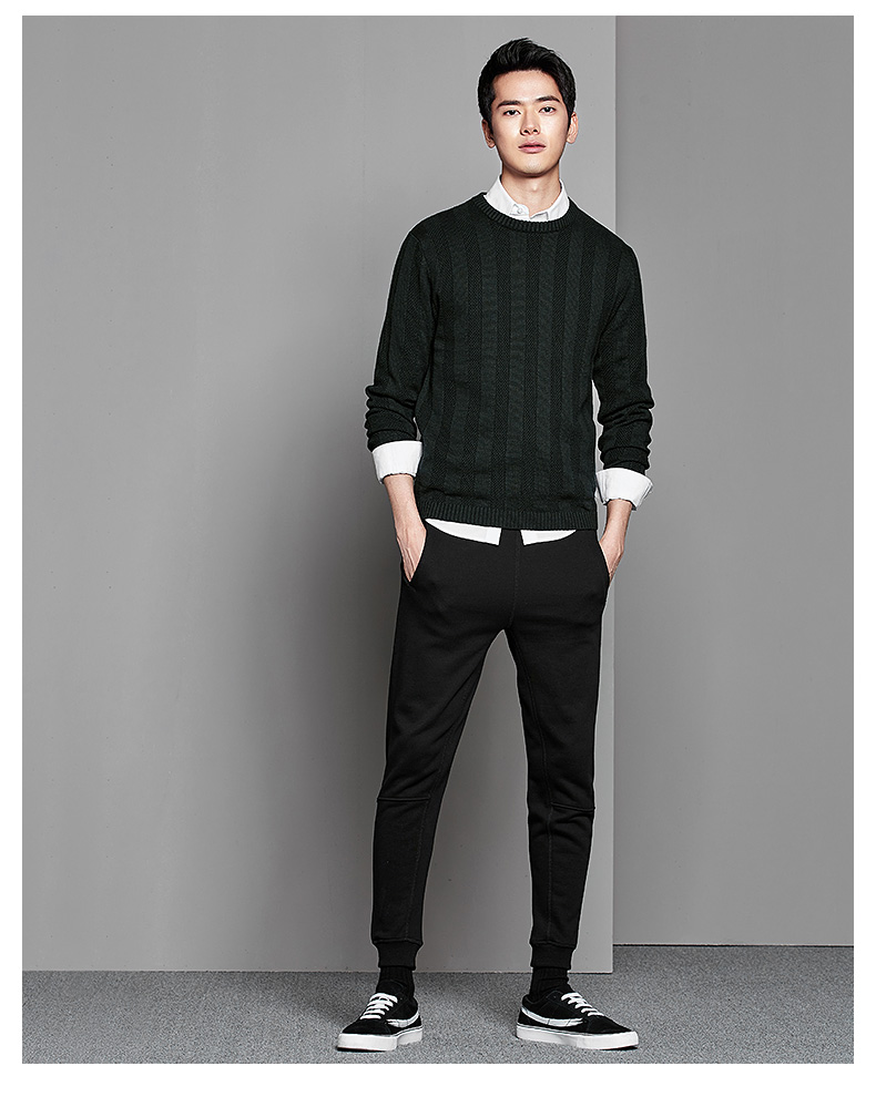 墨麦客男装春季新款长袖套头针织衫男圆领毛衣男士外套线衣男3200