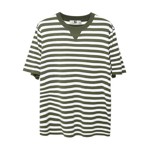 男装2017夏季男士宽松短袖条纹针织T恤青年时尚 商品图4