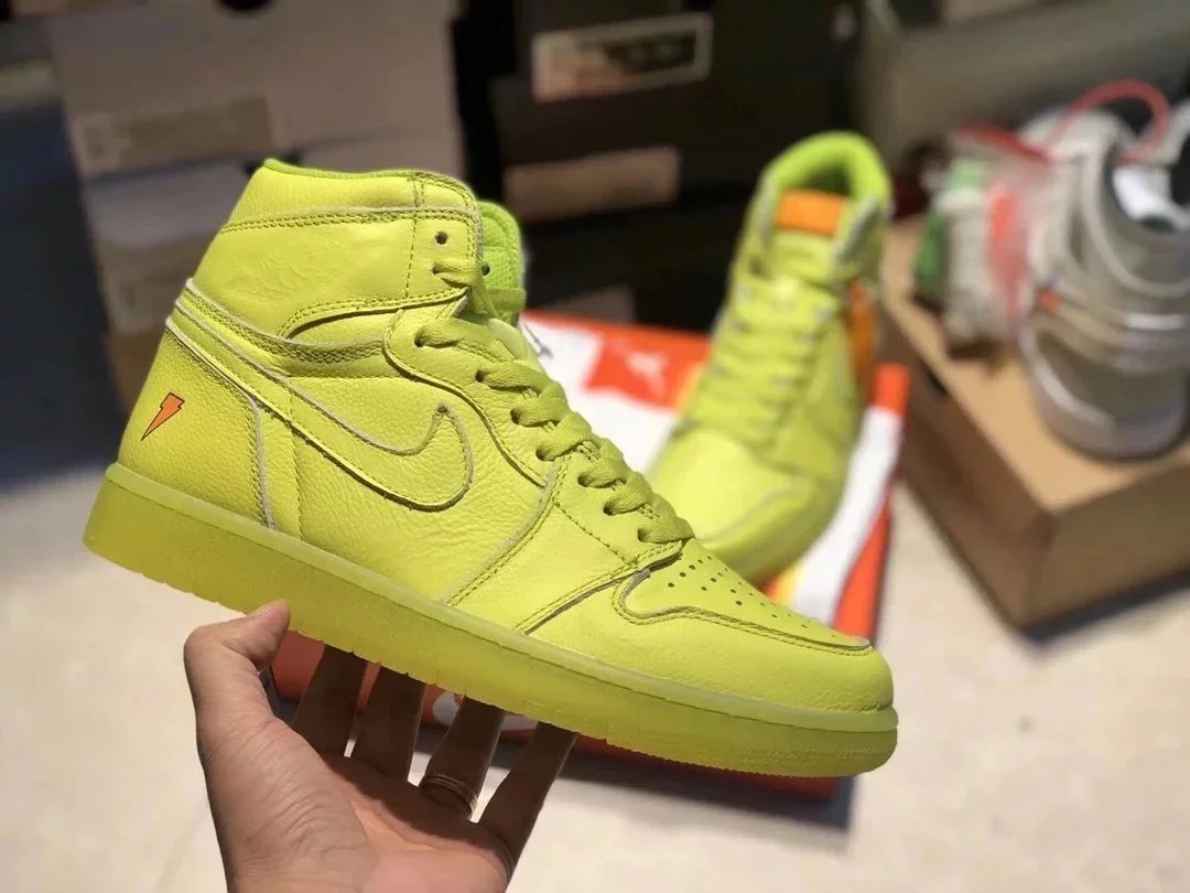 air jordan aj1乔1佳得乐柠檬黄男鞋篮球鞋 aj5997-345