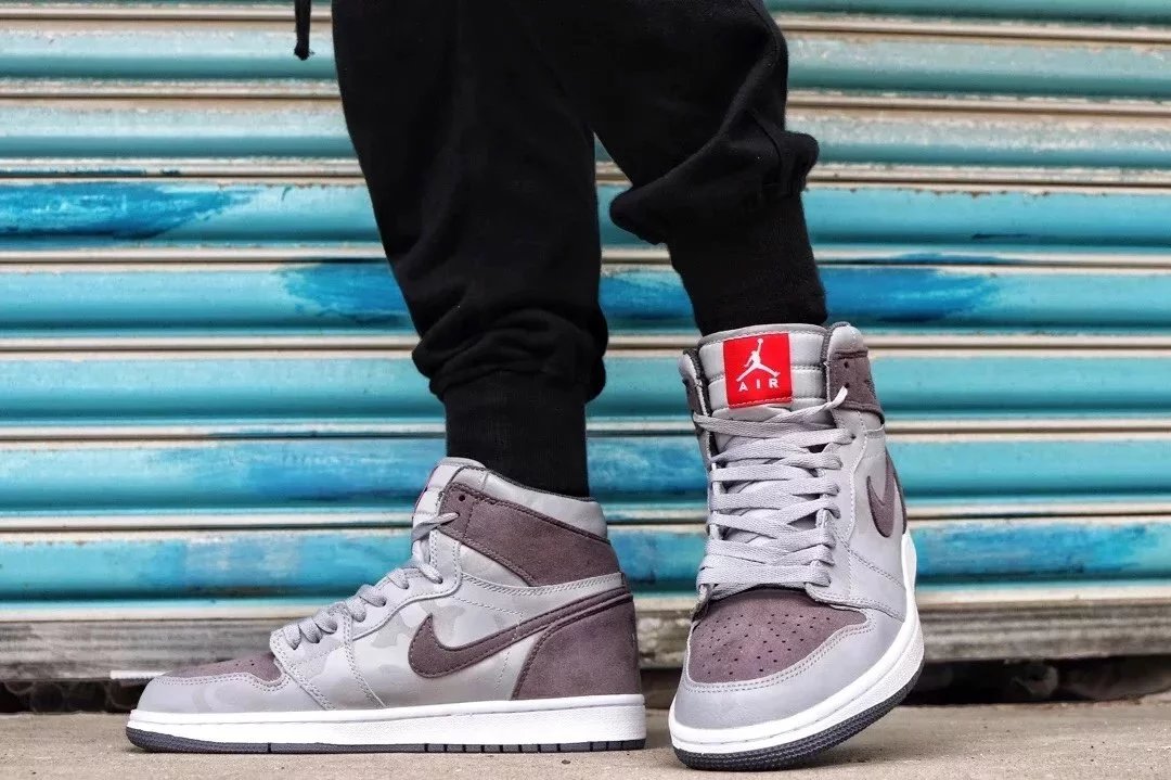 air jordan aj1乔1代黑灰迷彩3m反光高帮男鞋篮球鞋 aa3993-034