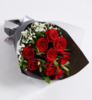 爱情花火---红玫瑰9枝，搭配栀子叶、满天星适量 内层白色雾面纸，外层黑色雾面纸（1056） 商品缩略图1