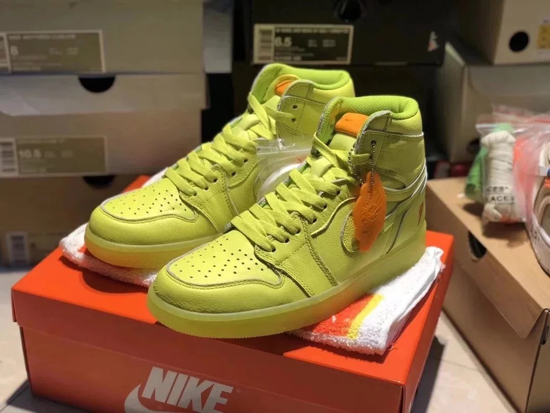 air jordan aj1乔1佳得乐柠檬黄男鞋篮球鞋 aj5997-345