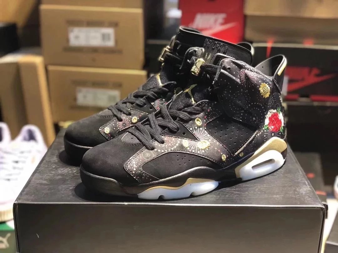 air jordan aj6乔6代 air jordan 6"cny 牡丹刺绣 中国年别注 男鞋