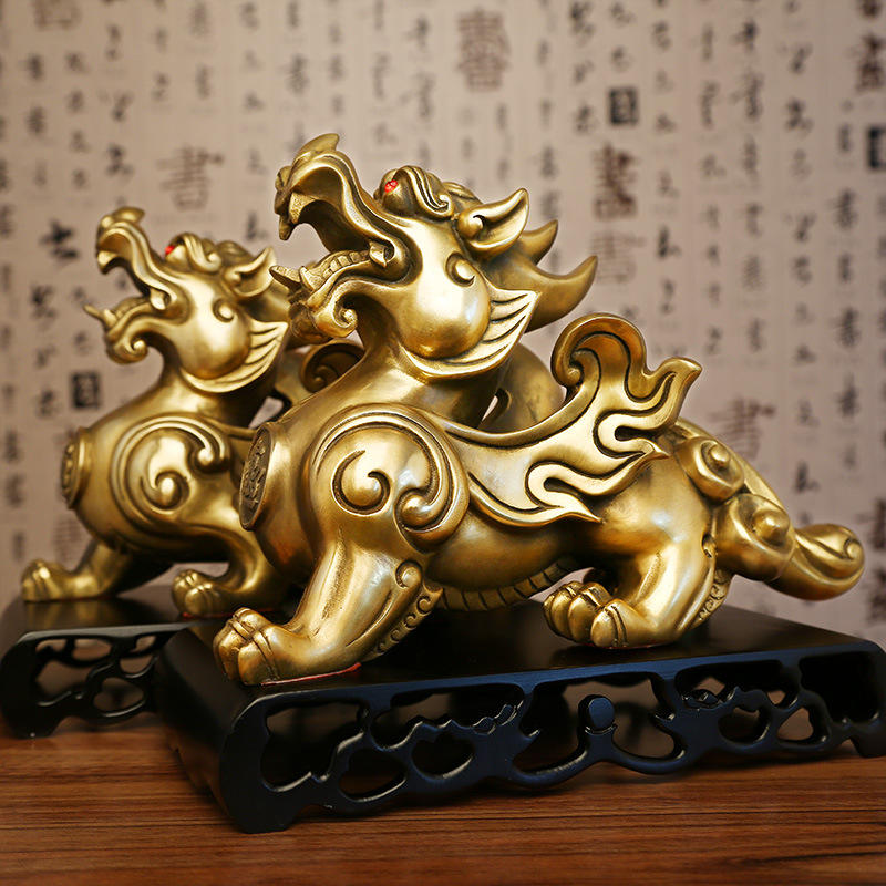 【招财辟邪】纯铜貔貅一对旺财摆件"每件单独加持"
