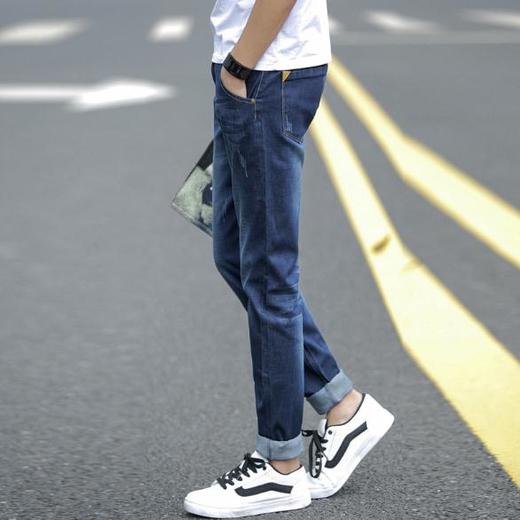 【服饰鞋包】*依威奴男士修身韩版青少年百搭小直筒休闲男式牛仔长裤 商品图2