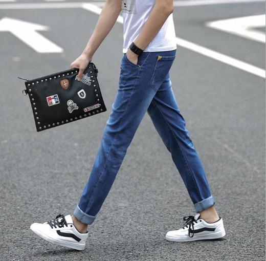 【服饰鞋包】*依威奴男士修身韩版青少年百搭小直筒休闲男式牛仔长裤 商品图4