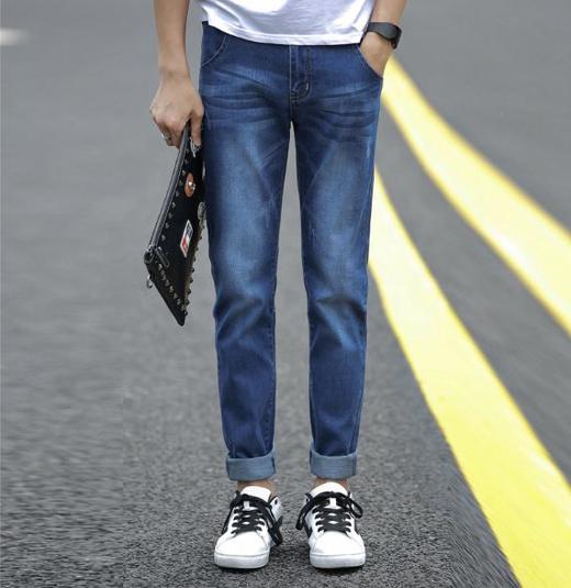 【服饰鞋包】*依威奴男士修身韩版青少年百搭小直筒休闲男式牛仔长裤 商品图6