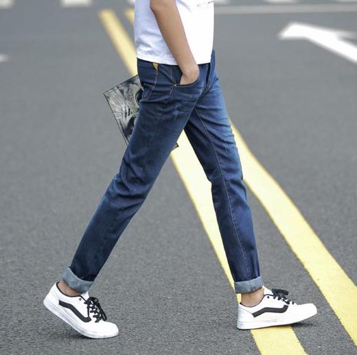 【服饰鞋包】*依威奴男士修身韩版青少年百搭小直筒休闲男式牛仔长裤 商品图1