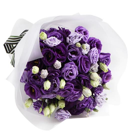 梦里花开--紫色桔梗1扎 白色opp雾面纸 白绿罗纹带(1089) 商品图1