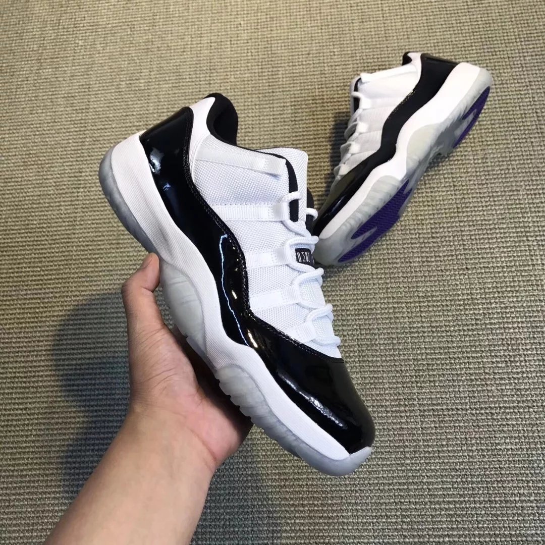 air jordan aj11乔11代黑白男鞋女鞋低帮篮球鞋 528896-153 528895