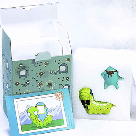 博物小馆原创【夹竹桃天蛾幼虫与博物君】博物君磁力手办模型 商品图4