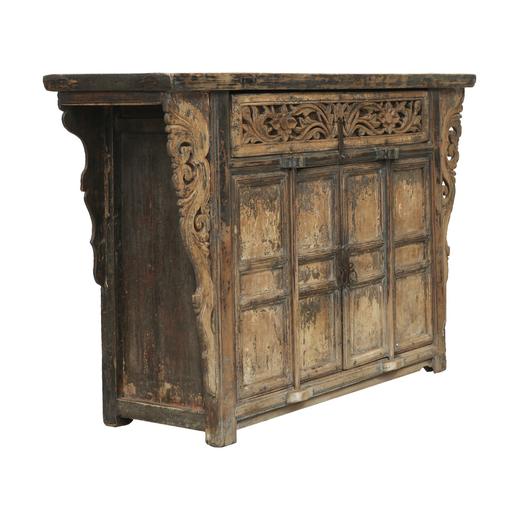 清晚期榆木中式古董家具一屉二门柜中号柜供桌QB17110035 商品图1