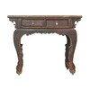清晚期榆木中式古董家具二屉弯腿柜二屉小桌书桌QQ1306000749 商品缩略图1