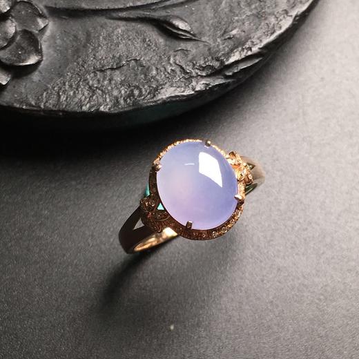 10432翡翠冰紫蛋面戒指