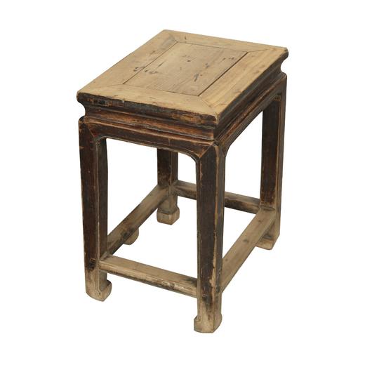 清晚期榆木中式古董家具方凳（对）凳子边几QB17100025 商品图2