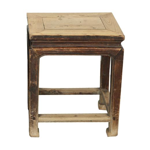 清晚期榆木中式古董家具方凳（对）凳子边几QB17100025 商品图4