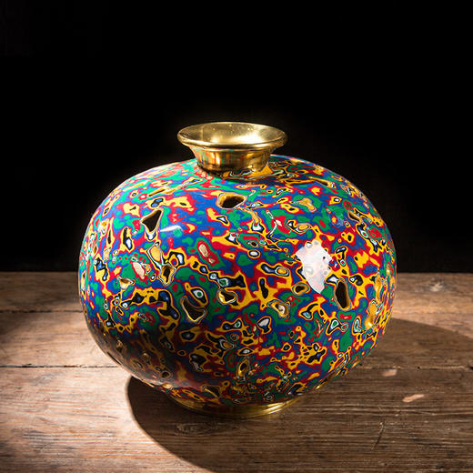 朱炳仁铜全铜摆件华堂庚彩系列圆熔铜摆件收藏品艺术品礼品