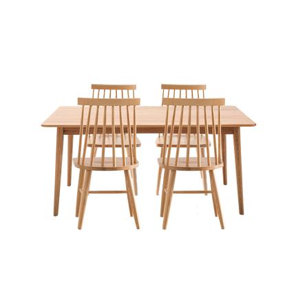 原素系列实木温莎桌椅组合（1桌+4椅） 商品图0