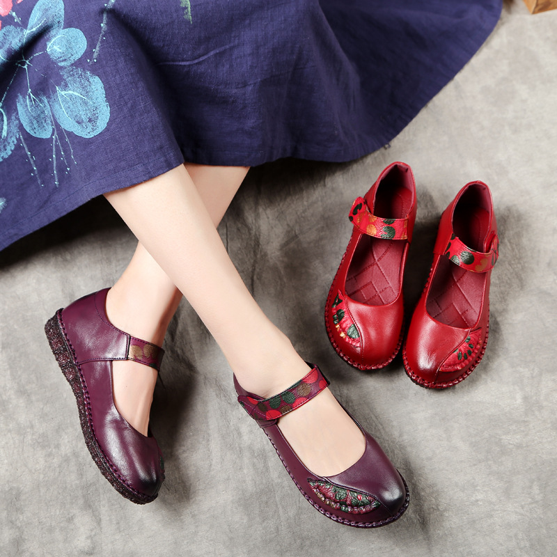 MLD-8311民族风复古一字扣单鞋