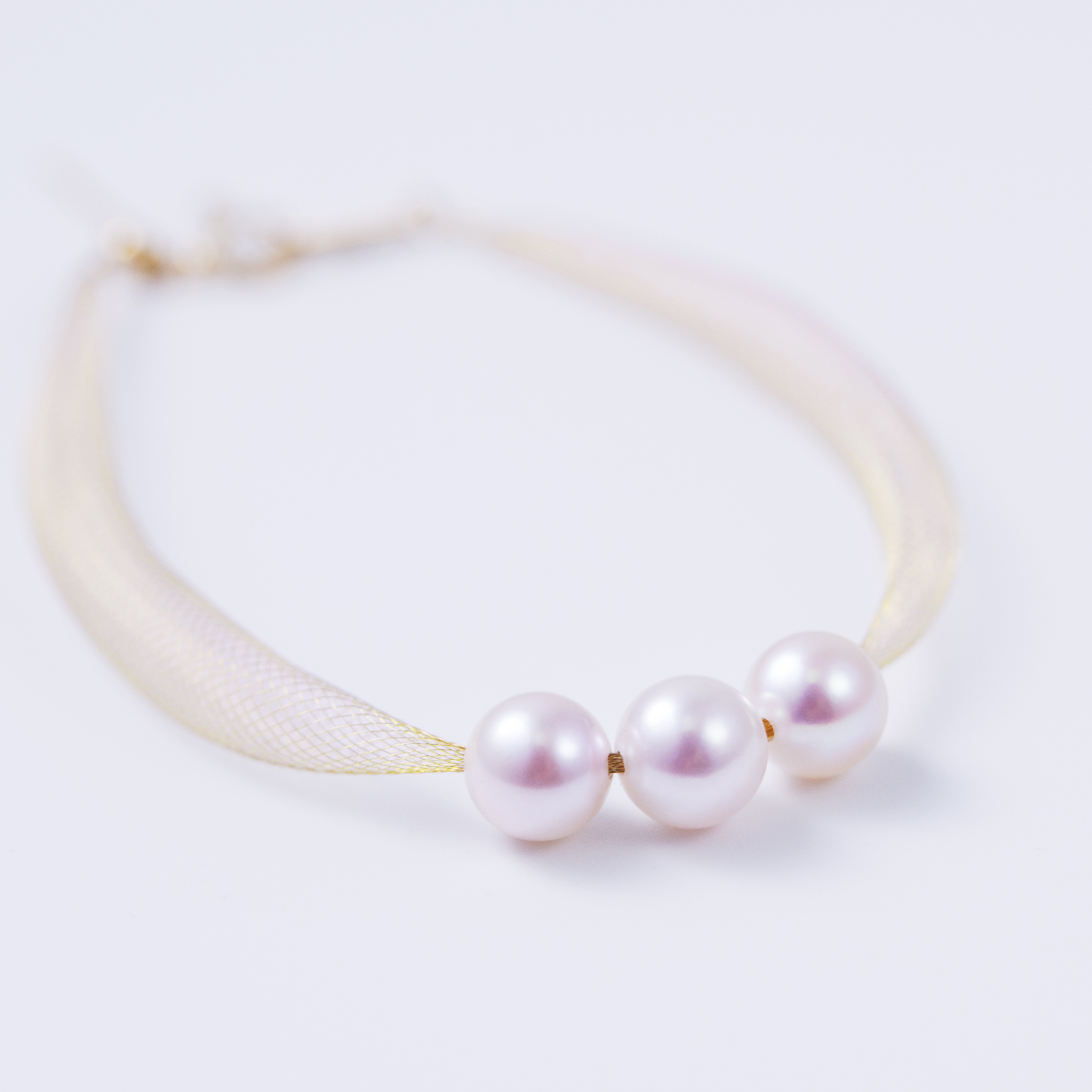 「丝路」8mmAkoya珍珠特殊工艺18K金手链