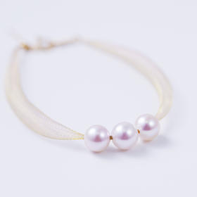 「丝路」8mmAkoya珍珠特殊工艺18K金手链