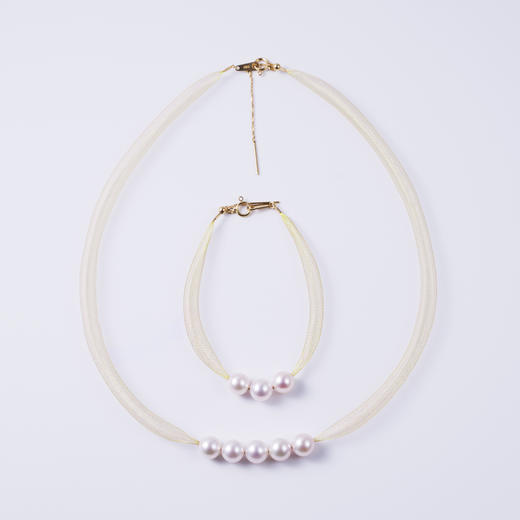 「丝路」8mmAkoya珍珠特殊工艺18K金手链 商品图5