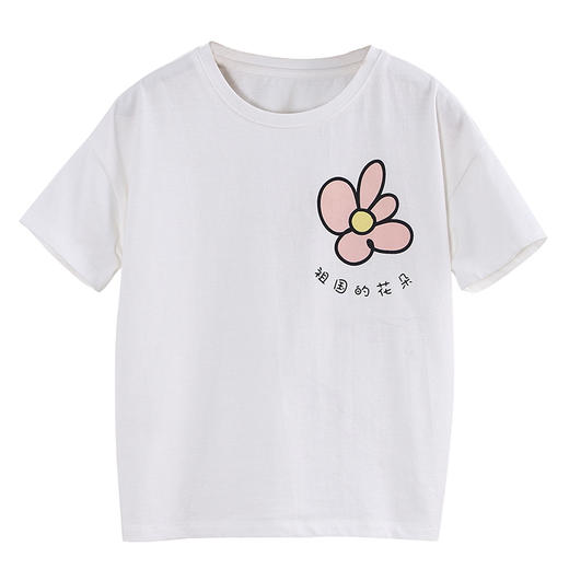 初语童装亲子装短袖T恤母女装印花中大童儿童舒适t恤T8201310012 商品图4