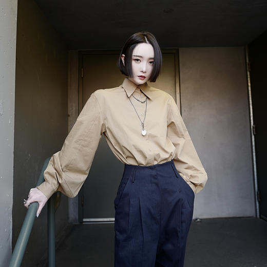 两件599四件1111不退换姜糖廓形衣袖给你造型感姜糖色复古纯棉斜纹