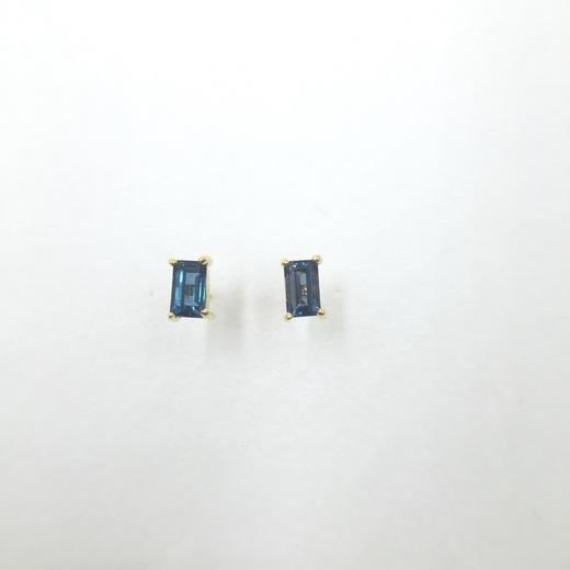 北京仓｜TASHI-Topaz-London Blue 天然托帕石 方型 耳钉［加拿大设计师］ 商品图1