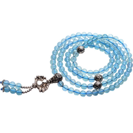 蛇眼蓝萤石多圈搭配银饰水晶手链手串珠串女款 商品图0