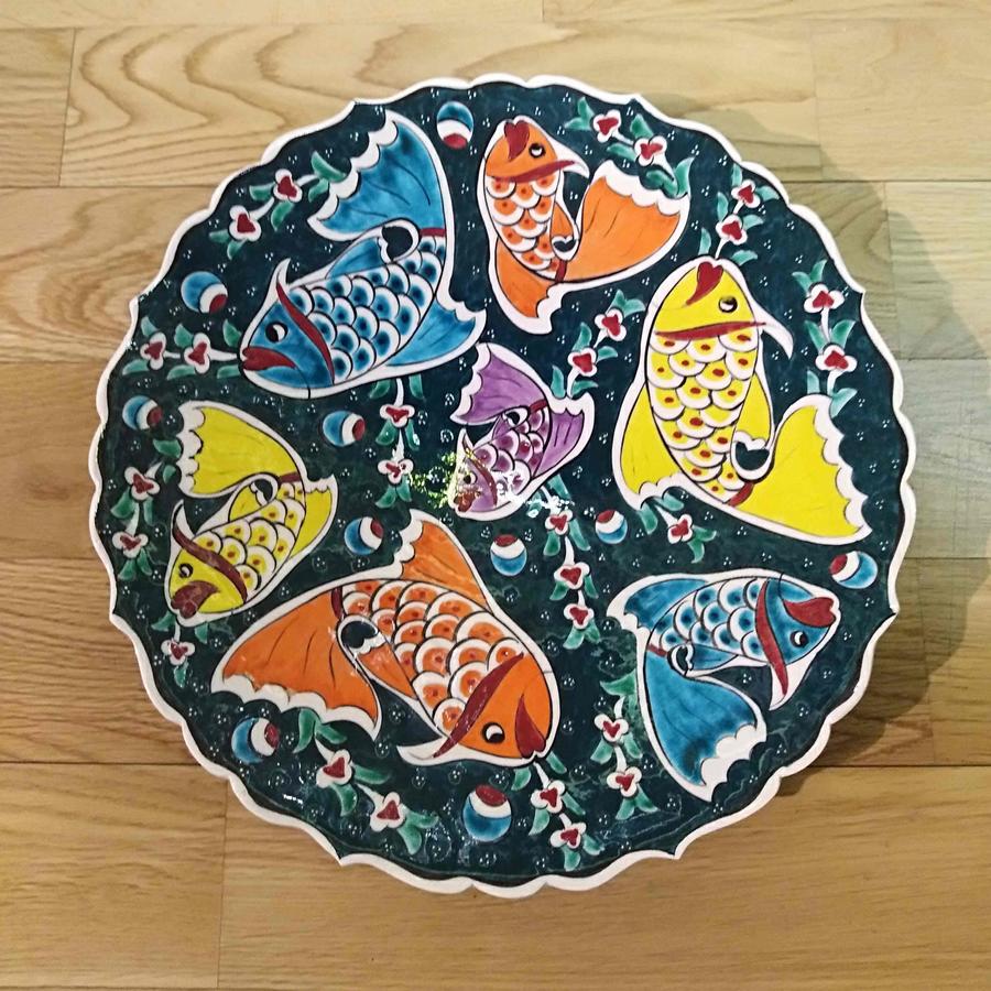 手绘陶瓷挂盘(鱼)010166