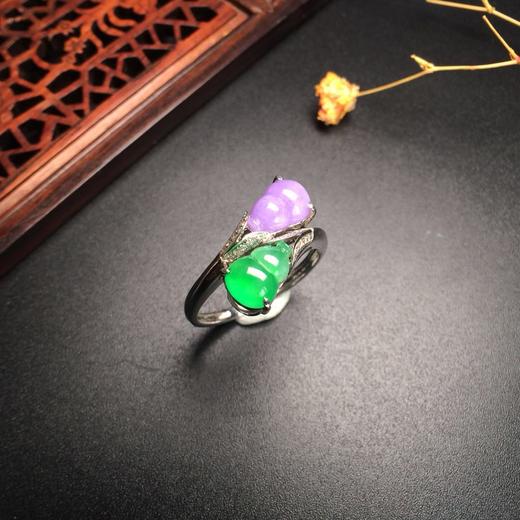 【80173】翡翠冰种双色葫芦戒指