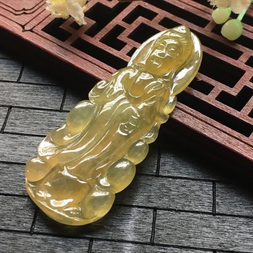 d60156翡翠冰种黄翡观音
