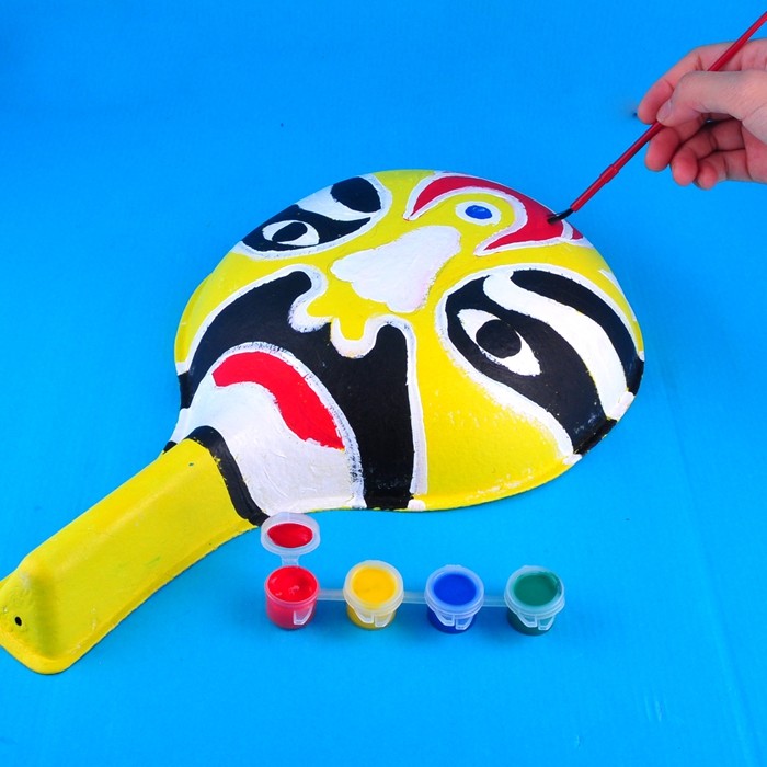 马勺脸谱面具涂色绘画材料1个装不含颜料ztctmk广州仓库