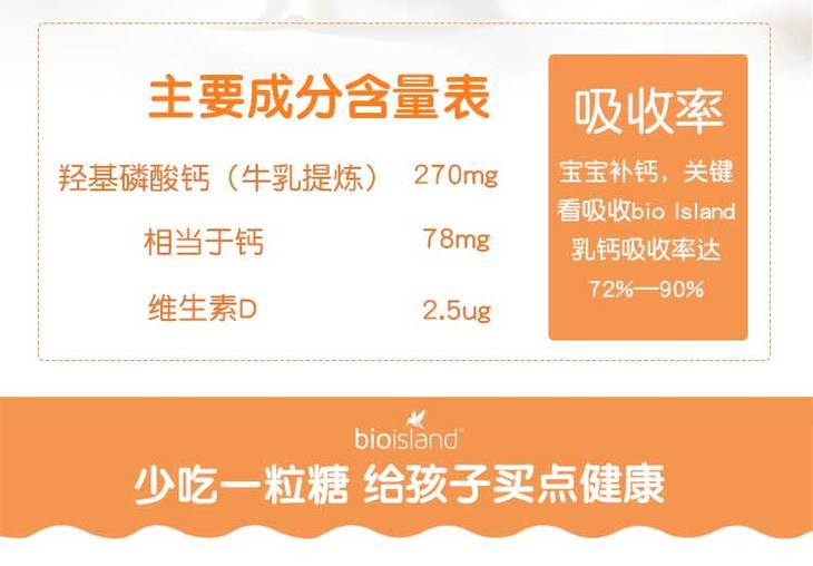 澳洲bio island 婴幼儿液体乳钙软胶囊 90粒 新老包装随机发香港直邮