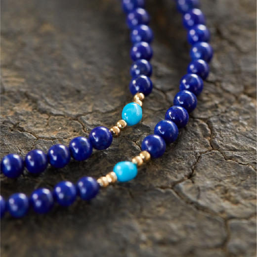 醍醐 4A青金石 松石 珊瑚 猛犸象牙 三圈手串 商品图3